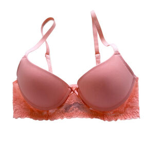 Aerie Pink Strappy Push Up Padded Underwired Lace Bra Size 32B